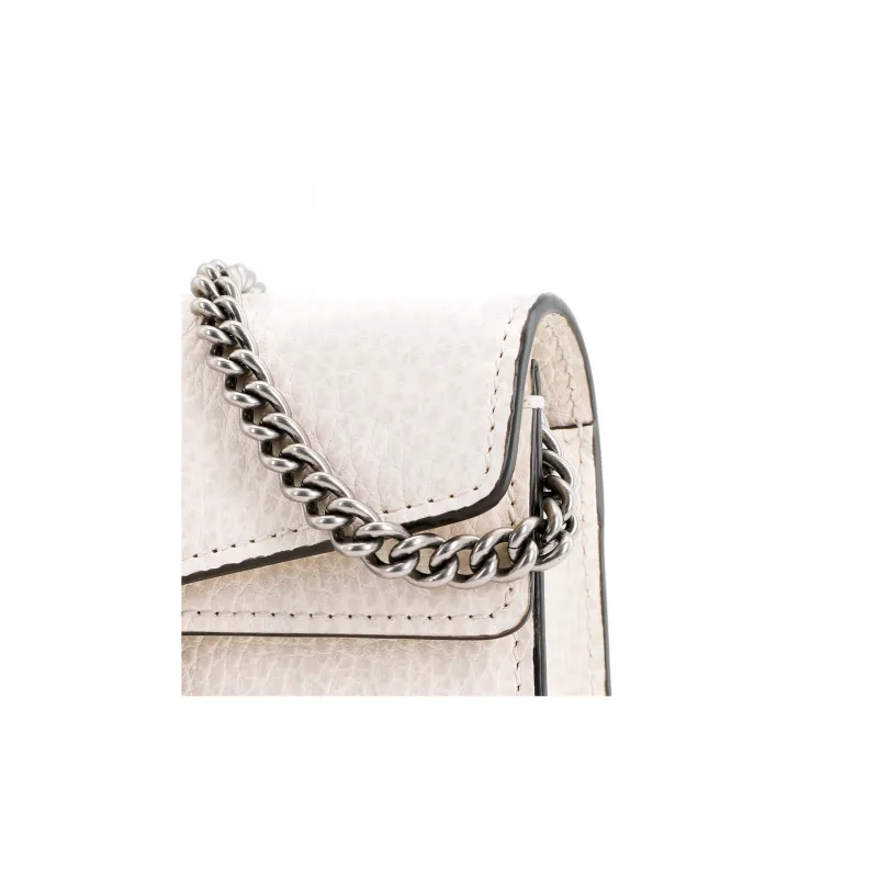 GUCCI Dionysus Leather Chain Bag Flap Bag Shoulder Bag Crossbody Bag Extra Mini Women's White-5