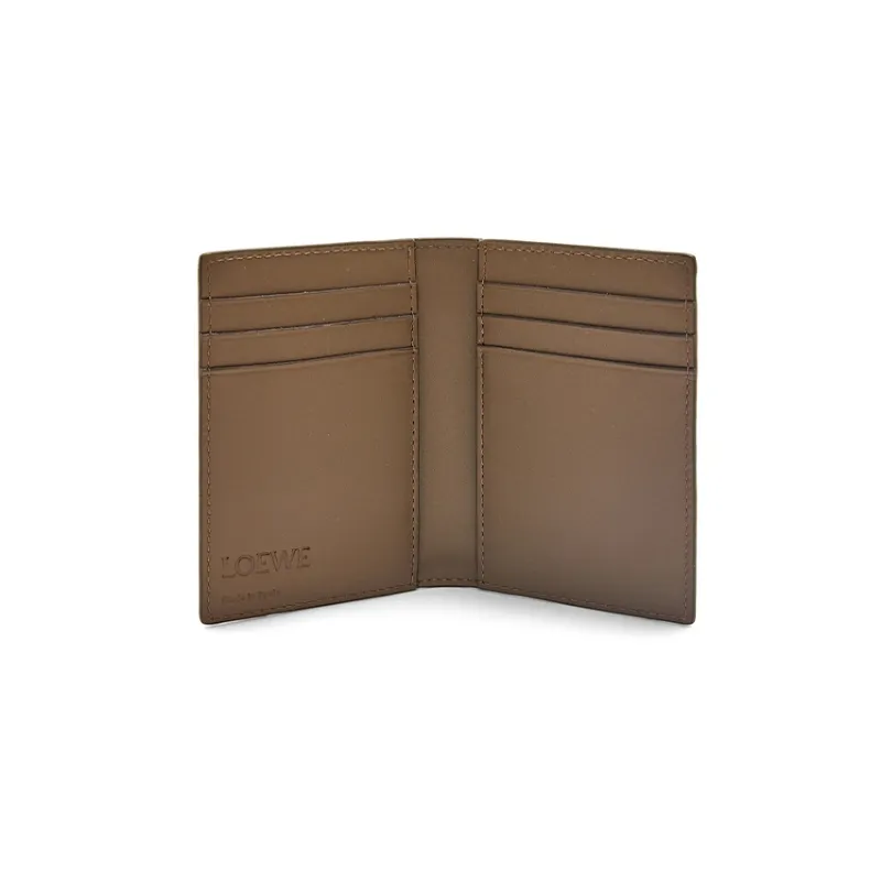LOEWE Soft Grain Cow Leather Card Holder Men's Winter Brown-3