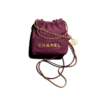 CHANEL 22Bag Calfskin Bucket Bags Shoulder Bag Crossbody Bag Mini Women's Fuchsia