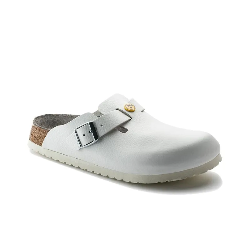 Birkenstock Boston Esd Natural Leather Narrow Fit Sandals 'White' Women's-1