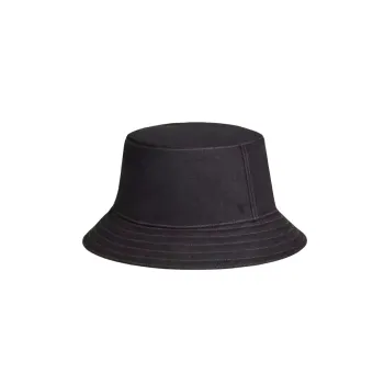 HERMES Polyester Bucket Hats Unisex Black