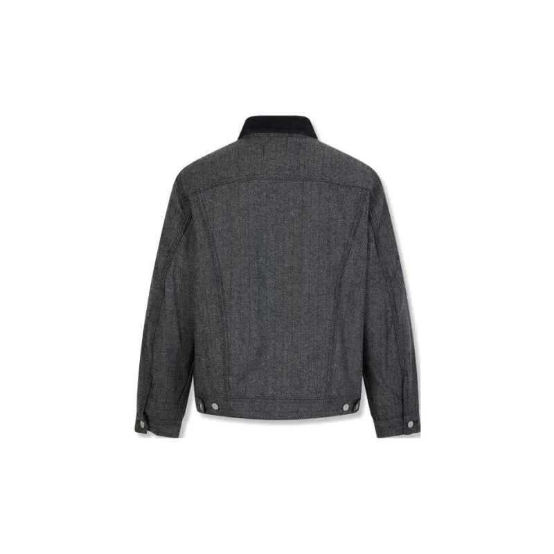 Levis Denim Jackets Men Dark Gray-1