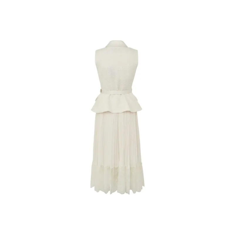 Self-portrait Sleeveless Dresses Women's White-1