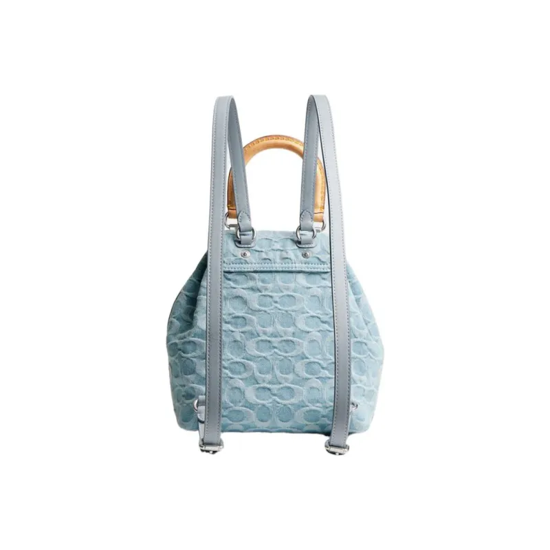 COACH Riya Fabric Backpack Medium Size Women's Blue-2