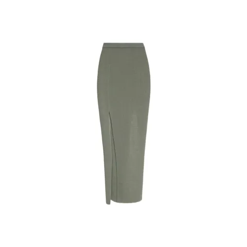 RICK OWENS Casual Long Skirts Women's Gray Green