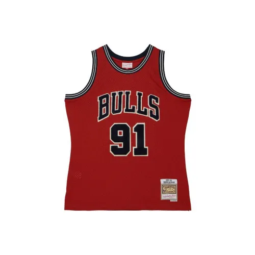 Mitchell Ness Basketball Jerseys Men Burgundy