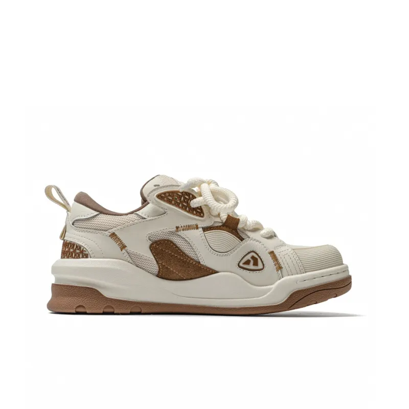 VAILMOON Blossoming Coin Radiance Low-Top Stylish Skateboarding Shoes Unisex Coffee-1