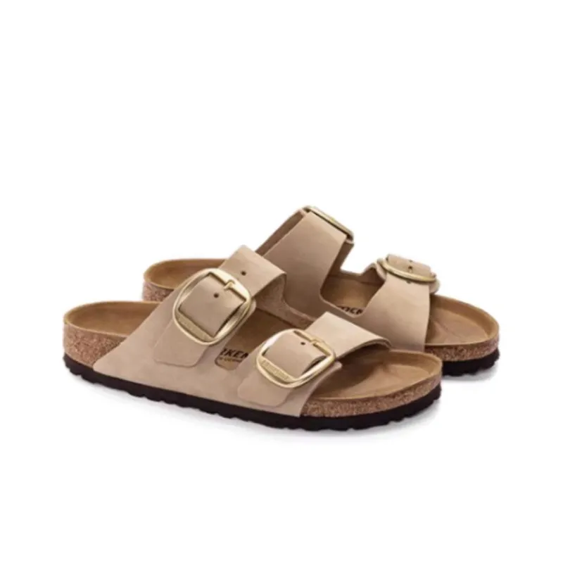 Birkenstock Arizona Big Buckle Nubuck Leather Narrow Fit Sandals 'Sandcastle' Women's-2