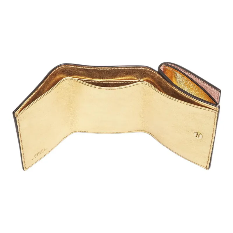 FENDI Peekaboo Leather Money Clip Card Holder Wallet Women's Pink-2