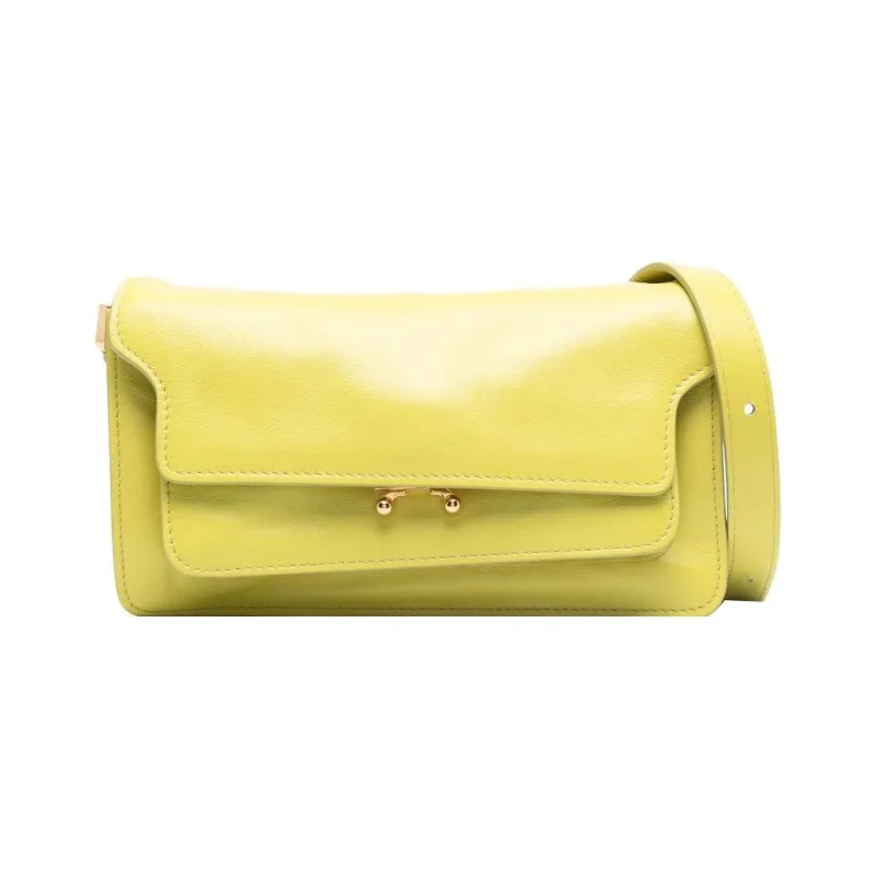 MARNI Trunk Cow Leather Crossbody Bag Shoulder Bag Women's Yellow-0