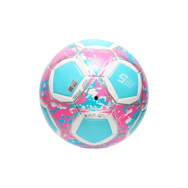 LiNing Size 4 5 Size Soccer TPU Machine Stitched Soccer Ball Unisex Light Blue Pink-0