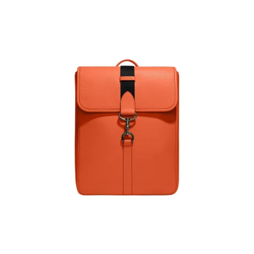 COACH Pebbled Leather Laptop Bag Backpack Tubas Men's Orange