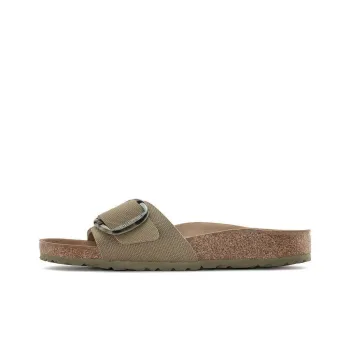 Birkenstock Madrid Vegan Big Buckle Textile Narrow Fit Sandals 'Faded Khaki' Women's