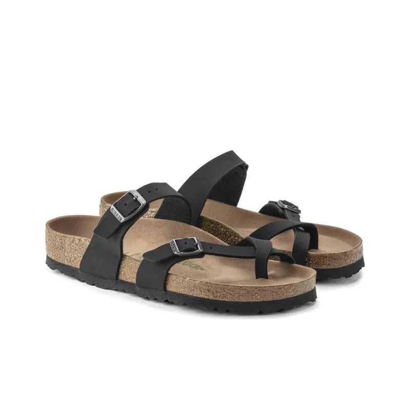 Birkenstock Mayari Vegan Birko Flor Birkibuc Narrow Fit Sandals 'Black'-2