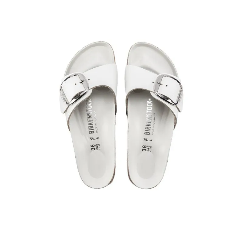 Birkenstock Madrid Big Buckle Leather Narrow Fit Sandals 'White' Women's-3