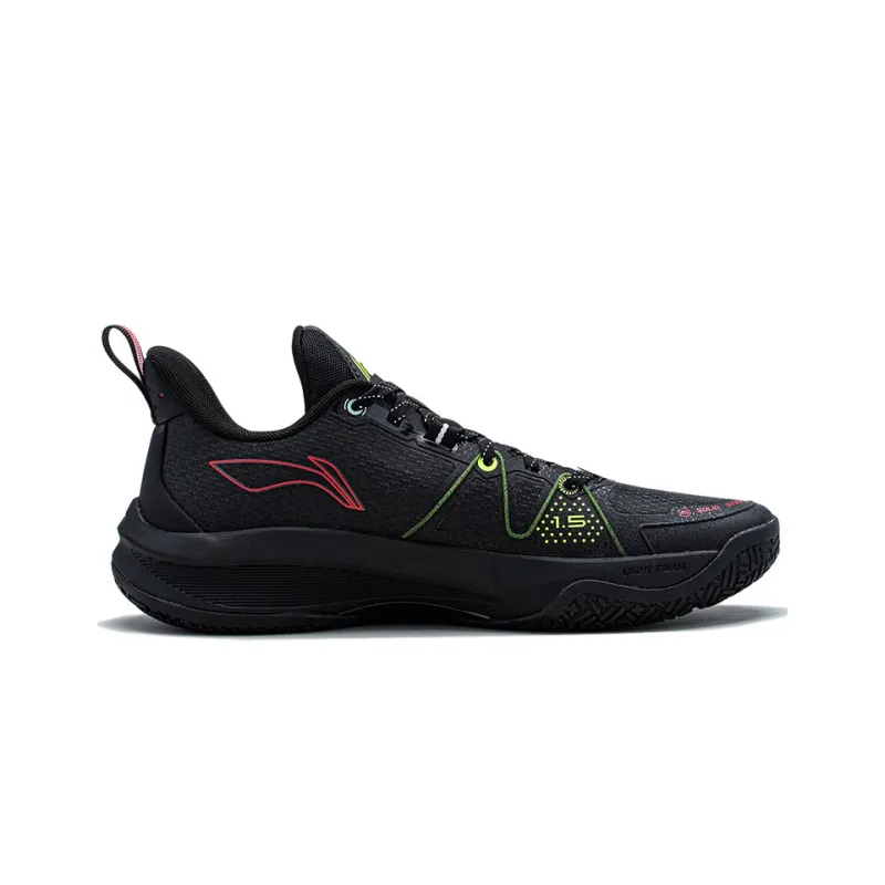 LiNing Light Speed 1.5 Abrasion Resistant Breathable Rebound Low Top Basketball Shoes Men's Black Red-1