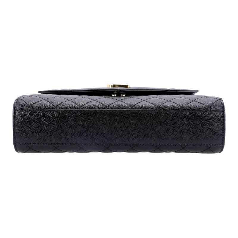 SAINT LAURENT Envelope Medium Bag Grain De Poudre Black-3
