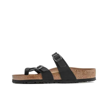 Birkenstock Mayari Vegan Birko Flor Birkibuc Narrow Fit Sandals 'Black'