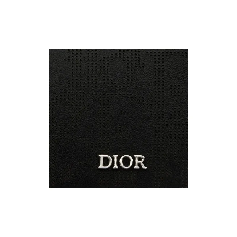 DIOR Leather Card Set Card Holder Men's Black-4