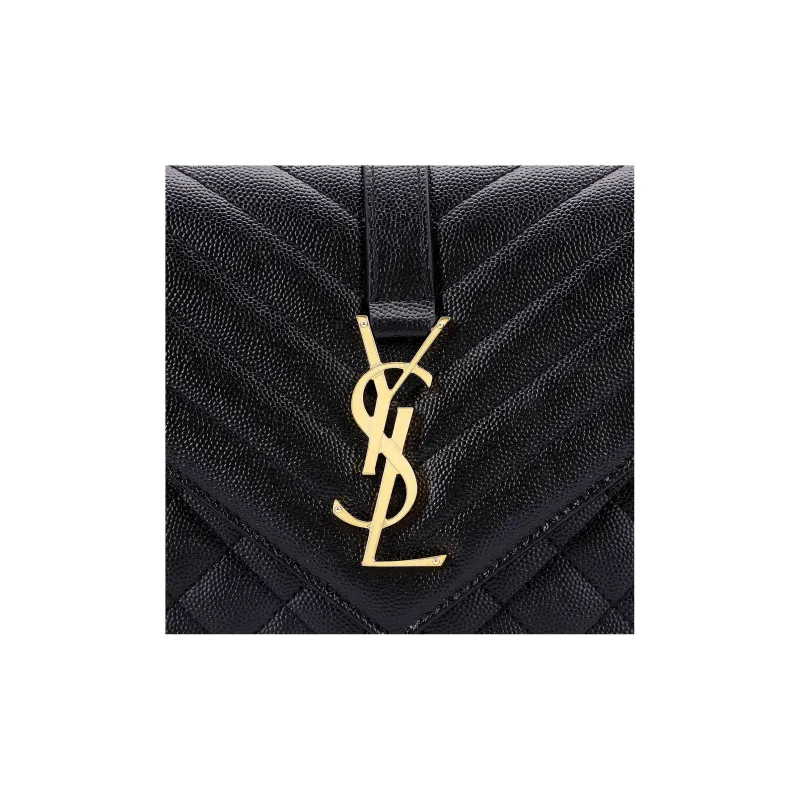 SAINT LAURENT Envelope Medium Bag Grain De Poudre Black-4