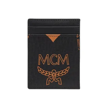 MCM Aren Canvas Card Holder Mini Unisex Black