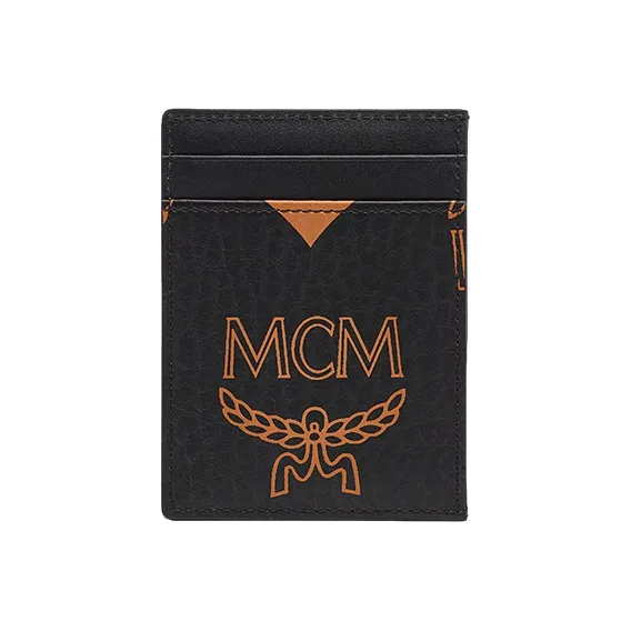 MCM Aren Canvas Card Holder Mini Unisex Black-0