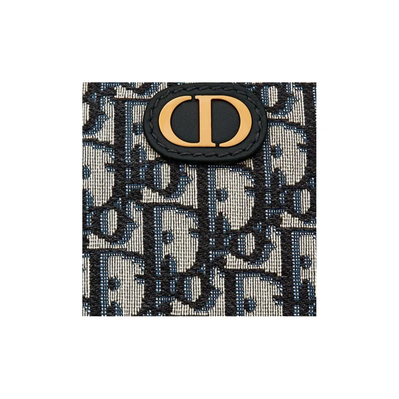 DIOR 30 Montaigne Fabric Clutch, Toiletry Bag, Storage Bag, Makeup Bag Women's Denim Blue-4