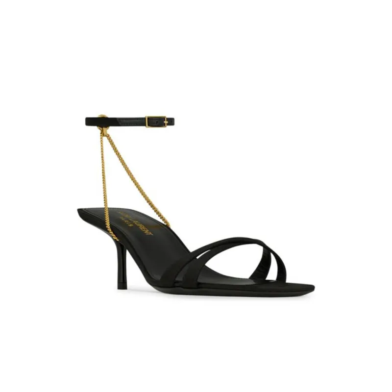 SAINT LAURENT One Strap Sandals 5.5cm Women's Black-2