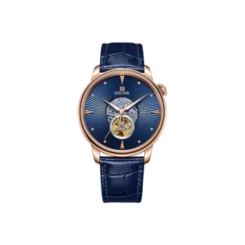 EBOHR EBOHR Master Collection Mechanical Movement Leather Watch Bands Watch Men's Watches Blue Dial 20233336