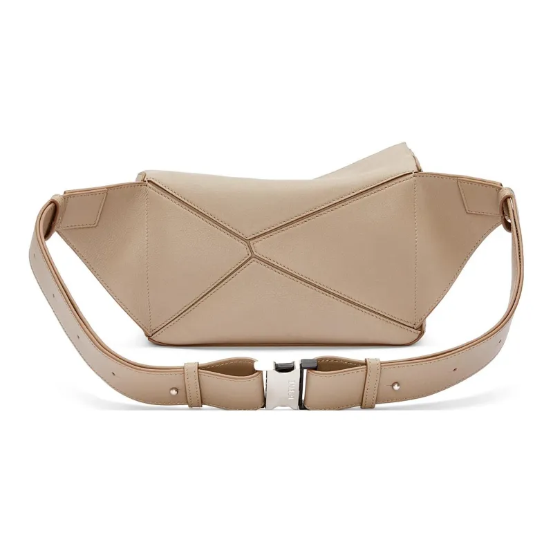 LOEWE Puzzle Cow Leather Fanny Pack Small Size Women's Sand-3