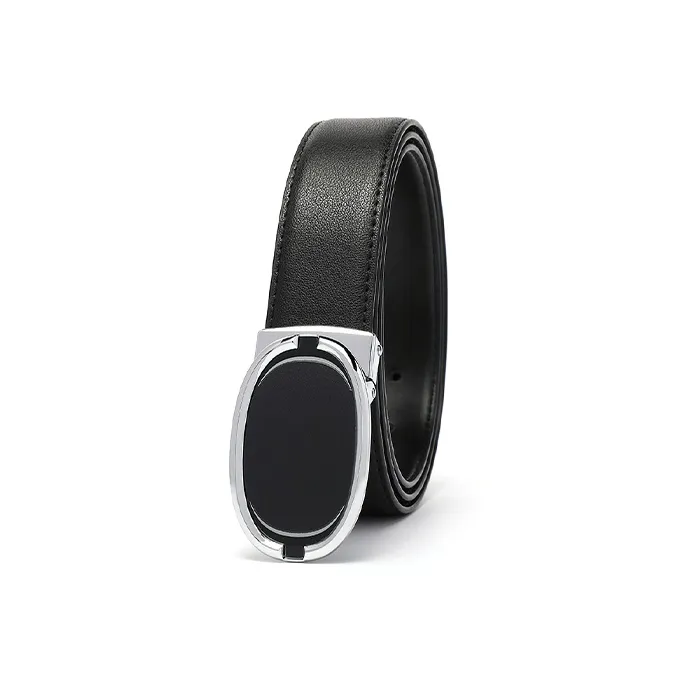 FREE RABBITⅡ Oval Genuine Leather Automatic Buckle Leather Belts Men's 3.5cm-7