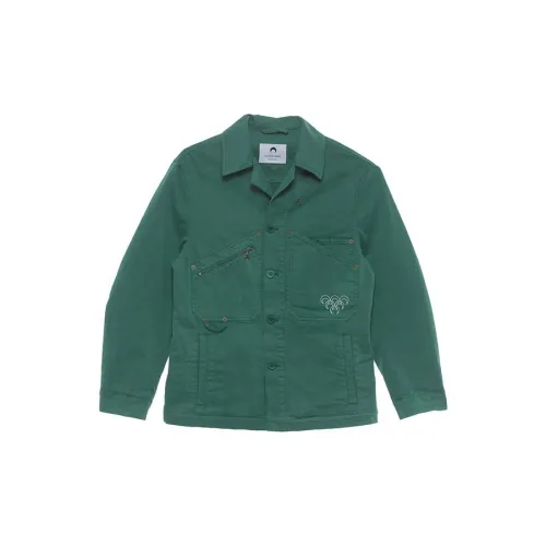 Marine Serre Jackets Unisex Dark Green