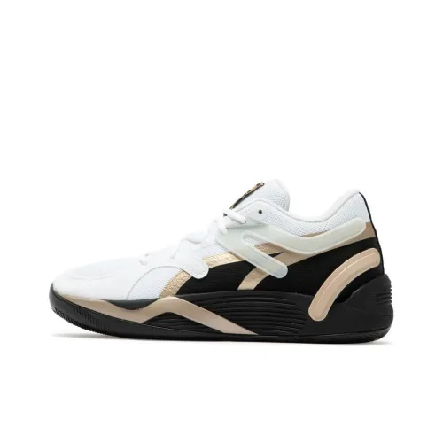 PUMA Trc Blaze Basketball Shoes Men Low-Top White/Black/Gold