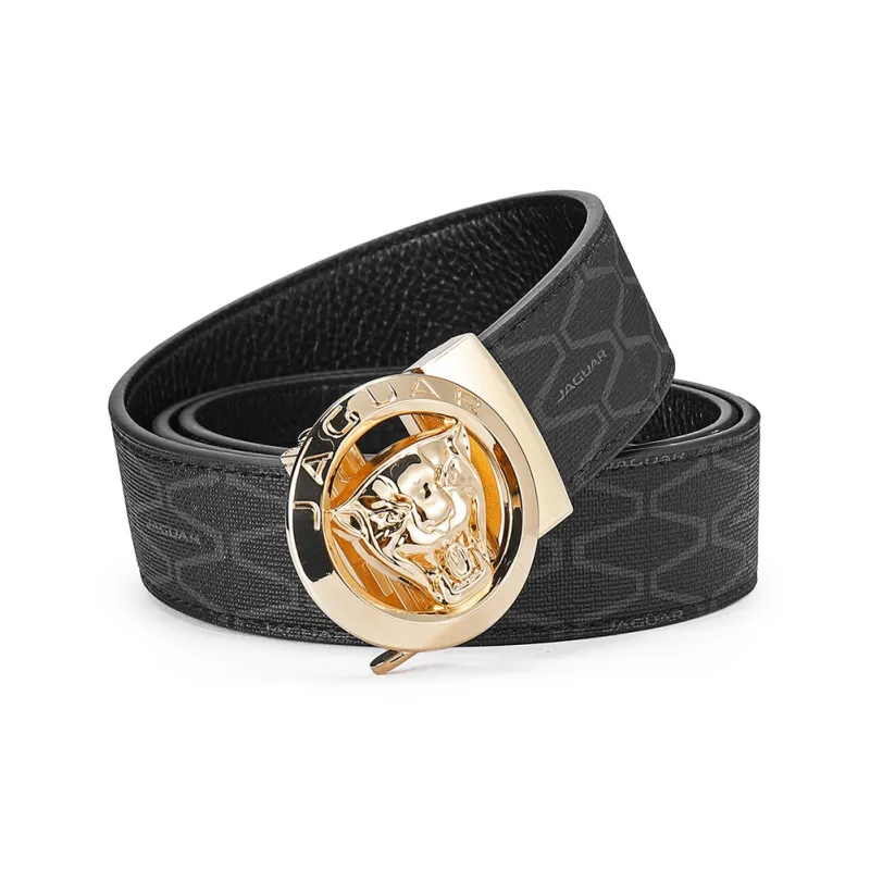 JAGUAR Cow Leather PVC Leather Belts Men's Width 3.5cm-1