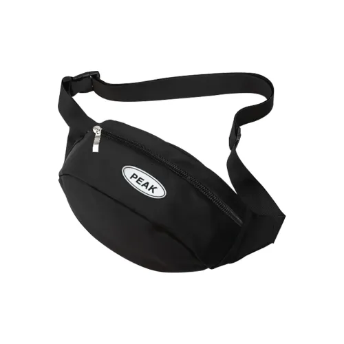 PEAK Polyester Crossbody Bags Fanny Pack Unisex Black