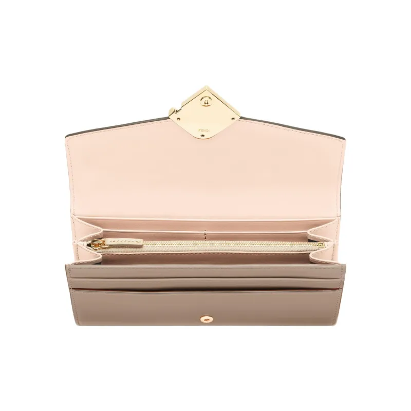FENDI Leather Wallet Women's Pink/Gray-2