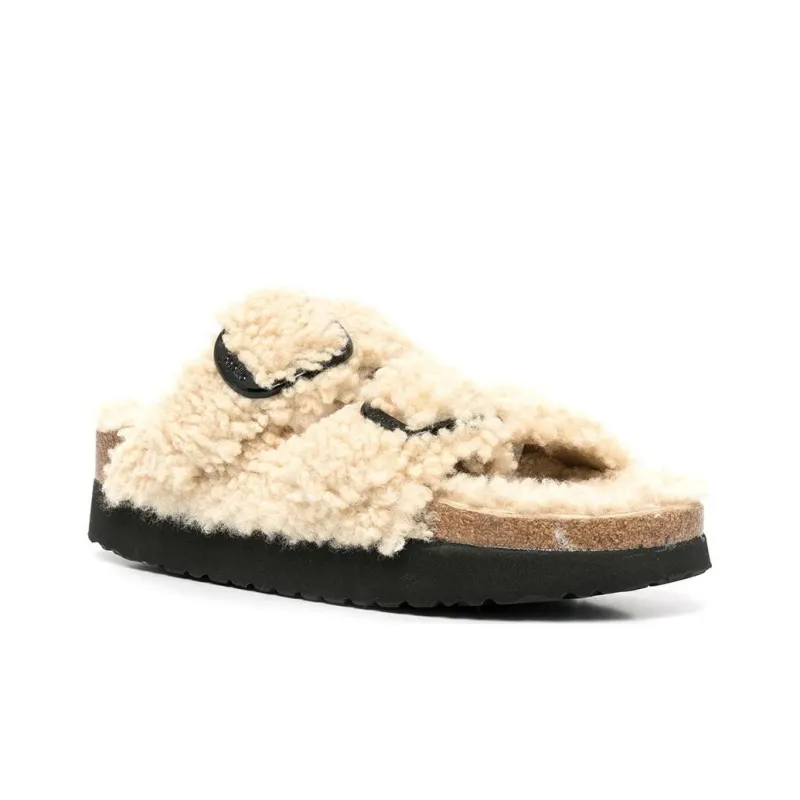 Birkenstock Arizona Big Buckle Shearling 'Teddy Eggshell'-1