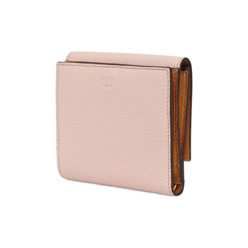FENDI Leather Money Clip Card Holder Wallet Medium Size Women's Pink-1