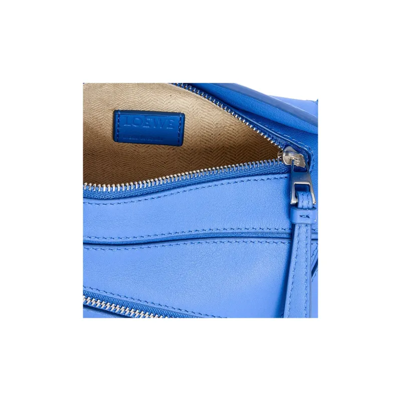 LOEWE Puzzle Cow Leather Fanny Pack Mini Women's Blue-4
