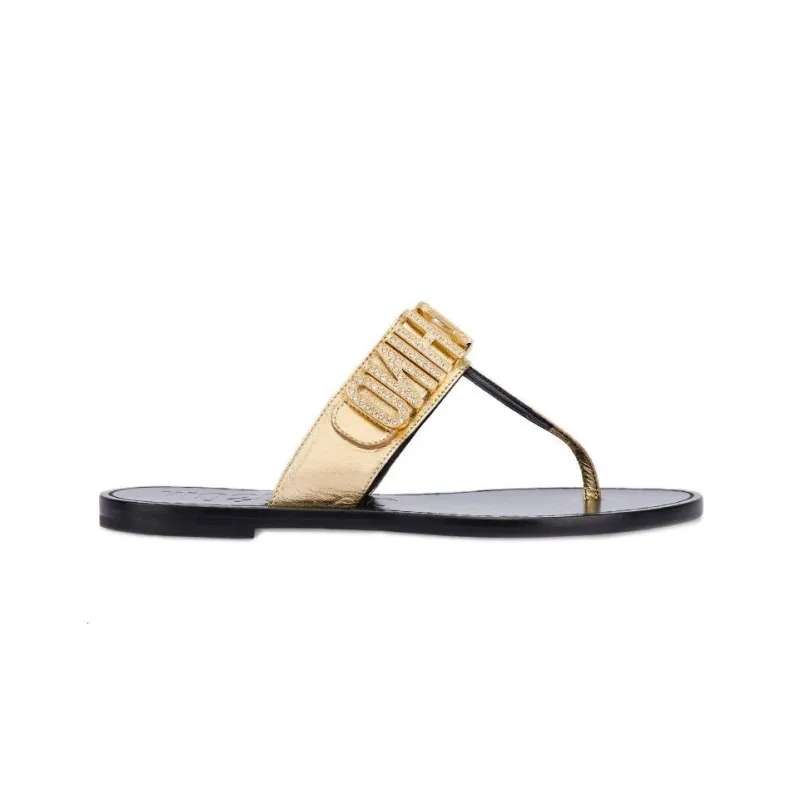 MOSCHINO Flip Flops Women's Gold-1