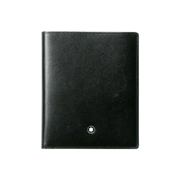 MONTBLANC Meisterstuck Cow Leather Card Holder Wallet Men's Black