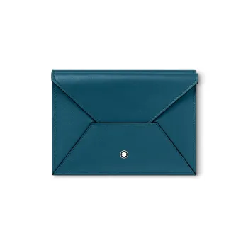 MONTBLANC Calfskin Passport Holder Men's Lake Blue