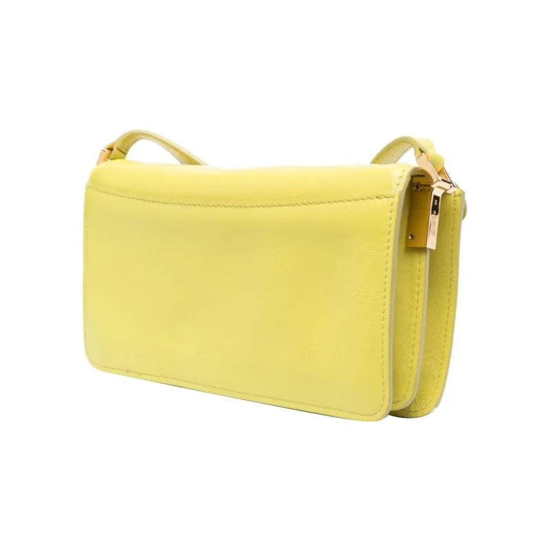 MARNI Trunk Cow Leather Crossbody Bag Shoulder Bag Women's Yellow-1