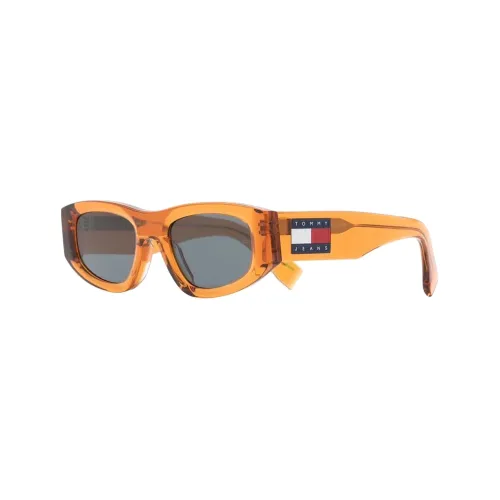 Tommy Hilfiger Plate Frame Irregular Shape Sunglasses Men's Orange