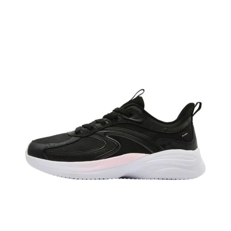 QIAODAN Slip Resistant Rebound Low Top Running Shoes Women's Black-0