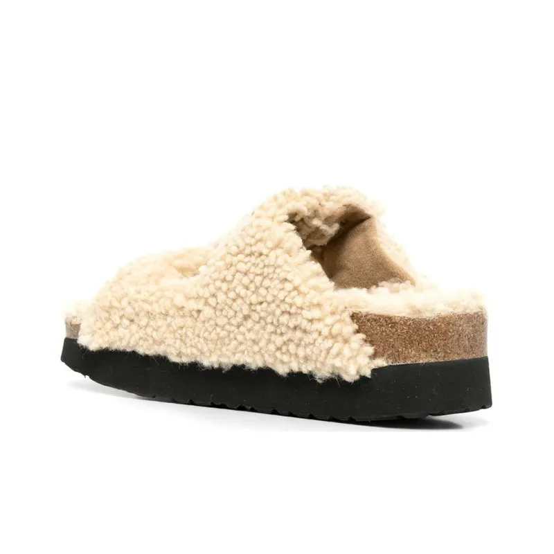 Birkenstock Arizona Big Buckle Shearling 'Teddy Eggshell'-2
