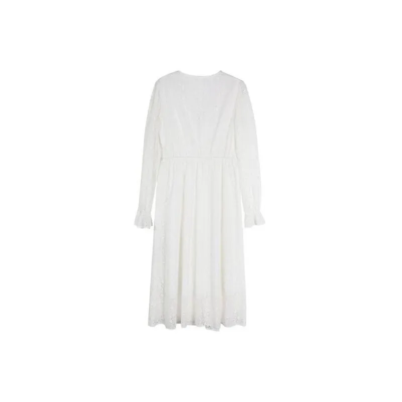3COLOUR Long-Sleeved Dresses Women's White-1