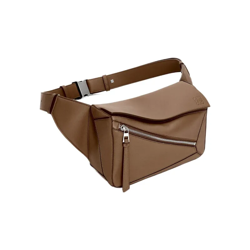 LOEWE Puzzle Cow Leather Fanny Pack Small Size Women's Winter Brown-1