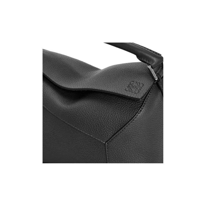 LOEWE Puzzle Grained Calfskin Handbag, Shoulder Bag, Crossbody Bag Regular Men's Black-6