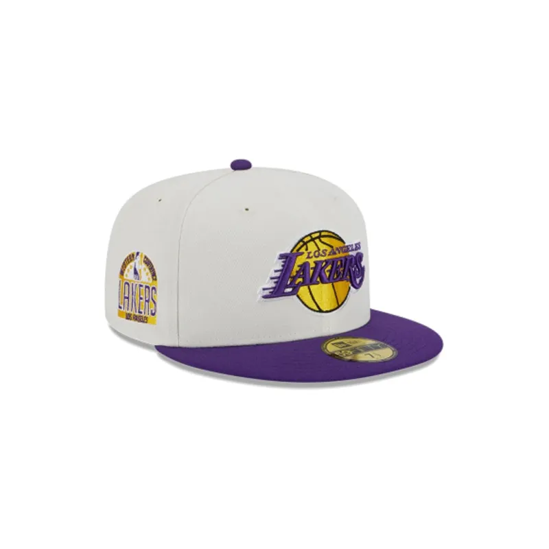Nba Los Angeles Lakers New Era Victory Grove Vintage Sidepatch Sneaker 59Fifty Fitted Hat-2
